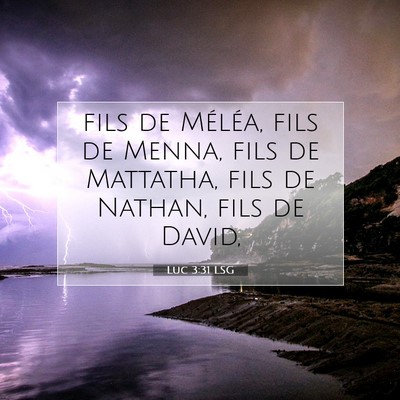 Picture 07 - Luc 3:31 LSG - fils de Méléa, fils de Menna, fils de Mattatha, - Bible Verse Picture