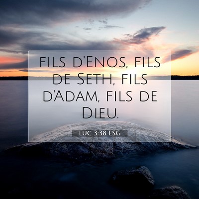 Picture 07 - Luc 3:38 LSG - fils d'Enos, fils de Seth, fils d'Adam, fils de - Bible Verse Picture