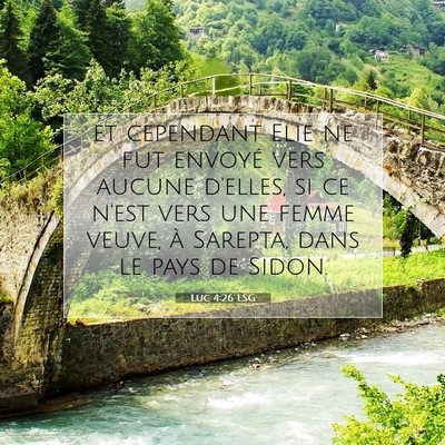 Picture 07 - Luc 4:26 LSG - et cependant Elie ne fut envoyé vers aucune - Bible Verse Picture