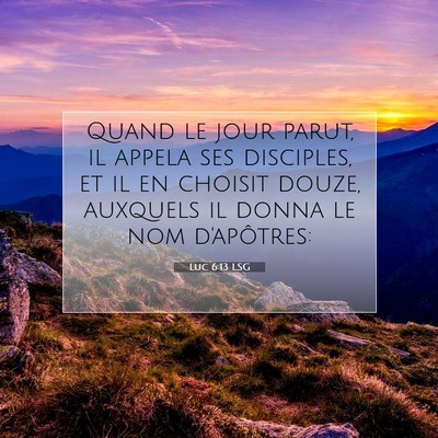 Picture 07 - Luc 6:13 LSG - Quand le jour parut, il appela ses disciples, et - Bible Verse Picture
