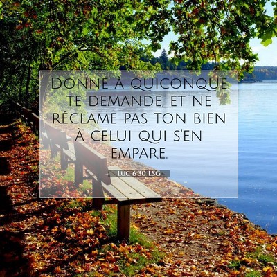 Picture 07 - Luc 6:30 LSG - Donne à quiconque te demande, et ne réclame pas - Bible Verse Picture