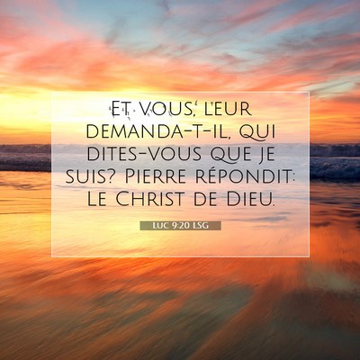 Picture 07 - Luc 9:20 LSG - Et vous, leur demanda-t-il, qui dites-vous que je - Bible Verse Picture