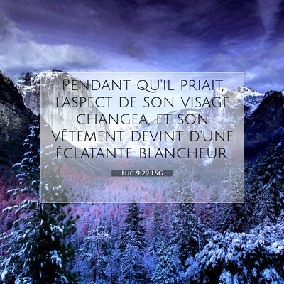 Picture 07 - Luc 9:29 LSG - Pendant qu'il priait, l'aspect de son visage - Bible Verse Picture