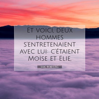 Picture 07 - Luc 9:30 LSG - Et voici, deux hommes s'entretenaient avec lui: - Bible Verse Picture