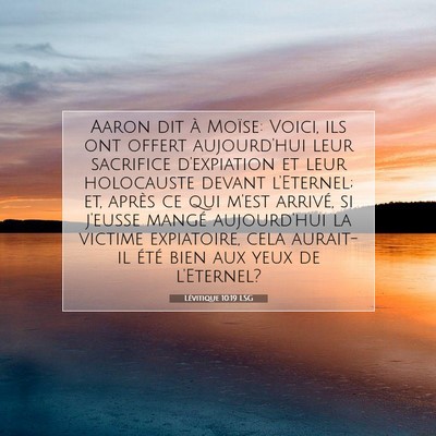 Picture 07 - Lévitique 10:19 LSG - Aaron dit à Moïse: Voici, ils ont offert - Bible Verse Picture