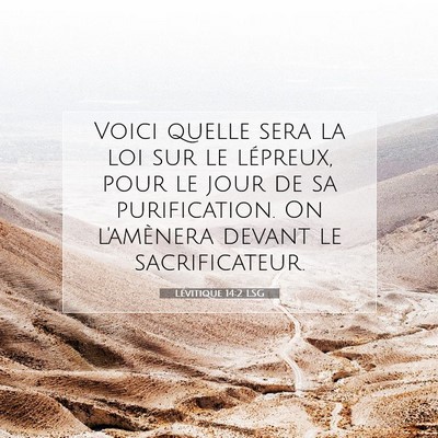 Picture 07 - Lévitique 14:2 LSG - Voici quelle sera la loi sur le lépreux, pour le - Bible Verse Picture