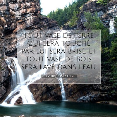 Picture 07 - Lévitique 15:12 LSG - Tout vase de terre qui sera touché par lui sera - Bible Verse Picture