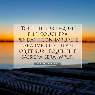 Picture 07 - Lévitique 15:20 LSG - Tout lit sur lequel elle couchera pendant son - Bible Verse Picture