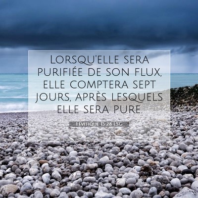 Picture 07 - Lévitique 15:28 LSG - Lorsqu'elle sera purifiée de son flux, elle - Bible Verse Picture