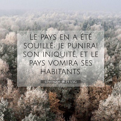 Picture 07 - Lévitique 18:25 LSG - Le pays en a été souillé; je punirai son - Bible Verse Picture