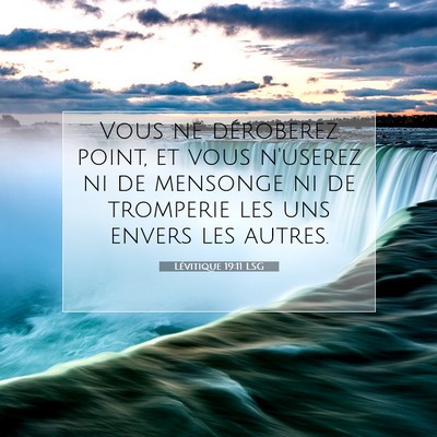 Picture 07 - Lévitique 19:11 LSG - Vous ne déroberez point, et vous n'userez ni de - Bible Verse Picture