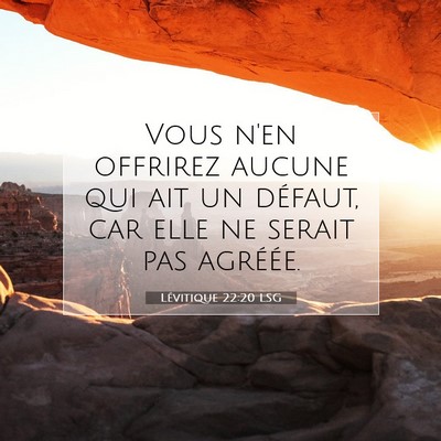 Picture 07 - Lévitique 22:20 LSG - Vous n'en offrirez aucune qui ait un défaut, car - Bible Verse Picture