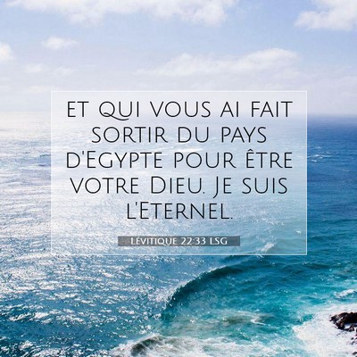 Picture 07 - Lévitique 22:33 LSG - et qui vous ai fait sortir du pays d'Egypte pour - Bible Verse Picture