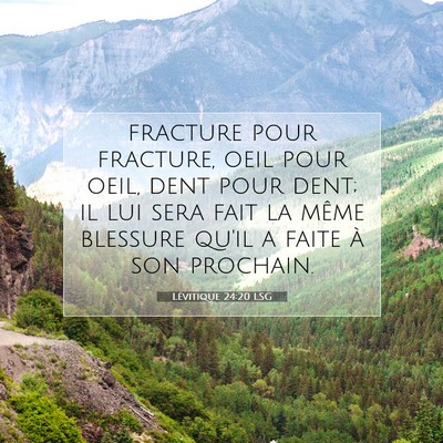 Picture 07 - Lévitique 24:20 LSG - fracture pour fracture, oeil pour oeil, dent pour - Bible Verse Picture