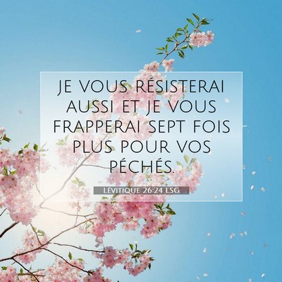 Picture 07 - Lévitique 26:24 LSG - je vous résisterai aussi et je vous frapperai - Bible Verse Picture