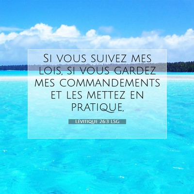 Picture 07 - Lévitique 26:3 LSG - Si vous suivez mes lois, si vous gardez mes - Bible Verse Picture