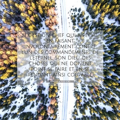 Picture 07 - Lévitique 4:22 LSG - Si c'est un chef qui a péché, en faisant - Bible Verse Picture