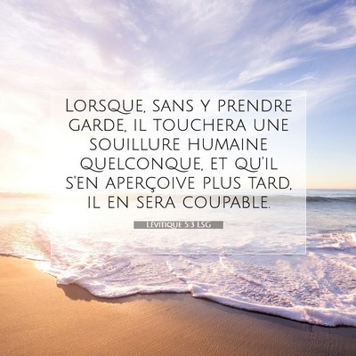 Picture 07 - Lévitique 5:3 LSG - Lorsque, sans y prendre garde, il touchera une - Bible Verse Picture