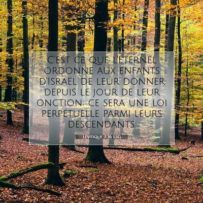 Picture 07 - Lévitique 7:36 LSG - C'est ce que l'Eternel ordonne aux enfants - Bible Verse Picture