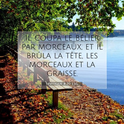 Picture 07 - Lévitique 8:20 LSG - Il coupa le bélier par morceaux, et il brûla la - Bible Verse Picture