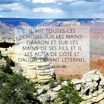 Picture 07 - Lévitique 8:27 LSG - Il mit toutes ces choses sur les mains d'Aaron et - Bible Verse Picture