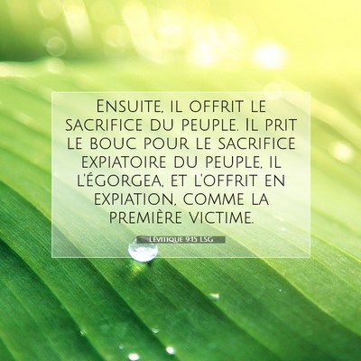 Picture 07 - Lévitique 9:15 LSG - Ensuite, il offrit le sacrifice du peuple. Il - Bible Verse Picture