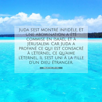 Picture 07 - Malachie 2:11 LSG - Juda s'est montré infidèle, Et une abomination - Bible Verse Picture