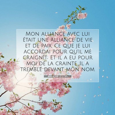 Picture 07 - Malachie 2:5 LSG - Mon alliance avec lui était une alliance de vie - Bible Verse Picture