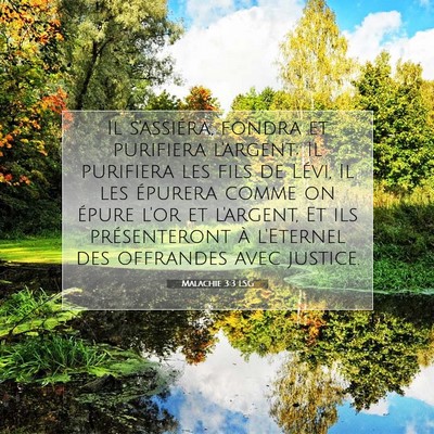 Picture 07 - Malachie 3:3 LSG - Il s'assiéra, fondra et purifiera l'argent; Il - Bible Verse Picture