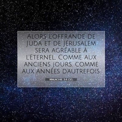Picture 07 - Malachie 3:4 LSG - Alors l'offrande de Juda et de Jérusalem sera - Bible Verse Picture
