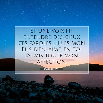 Picture 07 - Marc 1:11 LSG - Et une voix fit entendre des cieux ces paroles: - Bible Verse Picture