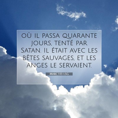 Picture 07 - Marc 1:13 LSG - où il passa quarante jours, tenté par Satan. Il - Bible Verse Picture