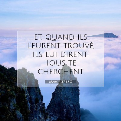 Picture 07 - Marc 1:37 LSG - et, quand ils l'eurent trouvé, ils lui dirent: - Bible Verse Picture