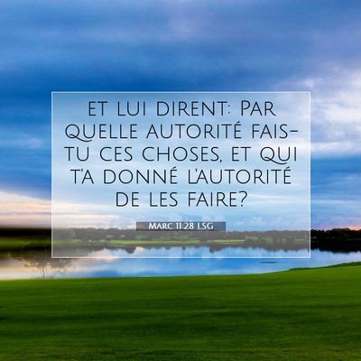 Picture 07 - Marc 11:28 LSG - et lui dirent: Par quelle autorité fais-tu ces - Bible Verse Picture