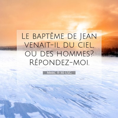 Picture 07 - Marc 11:30 LSG - Le baptême de Jean venait-il du ciel, ou des - Bible Verse Picture