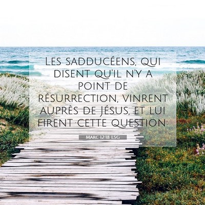 Picture 07 - Marc 12:18 LSG - Les sadducéens, qui disent qu'il n'y a point de - Bible Verse Picture
