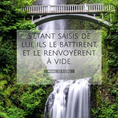 Picture 07 - Marc 12:3 LSG - S'étant saisis de lui, ils le battirent, et le - Bible Verse Picture