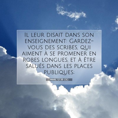 Picture 07 - Marc 12:38 LSG - Il leur disait dans son enseignement: Gardez-vous - Bible Verse Picture