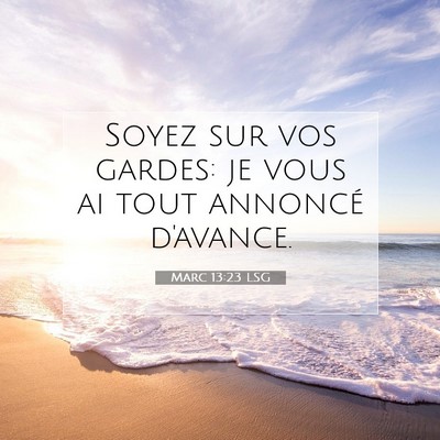 Picture 07 - Marc 13:23 LSG - Soyez sur vos gardes: je vous ai tout annoncé - Bible Verse Picture