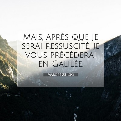 Picture 07 - Marc 14:28 LSG - Mais, après que je serai ressuscité, je vous - Bible Verse Picture