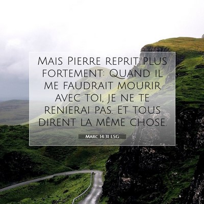 Picture 07 - Marc 14:31 LSG - Mais Pierre reprit plus fortement: Quand il me - Bible Verse Picture