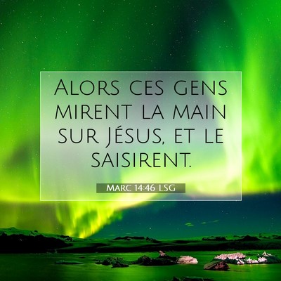 Picture 07 - Marc 14:46 LSG - Alors ces gens mirent la main sur Jésus, et le - Bible Verse Picture