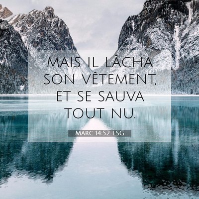 Picture 07 - Marc 14:52 LSG - mais il lâcha son vêtement, et se sauva tout - Bible Verse Picture