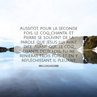 Picture 07 - Marc 14:72 LSG - Aussitôt, pour la seconde fois, le coq chanta. - Bible Verse Picture