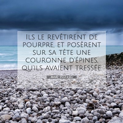 Picture 07 - Marc 15:17 LSG - Ils le revêtirent de pourpre, et posèrent sur - Bible Verse Picture