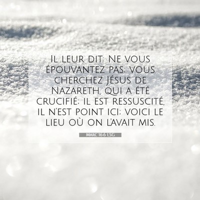Picture 07 - Marc 16:6 LSG - Il leur dit: Ne vous épouvantez pas; vous - Bible Verse Picture