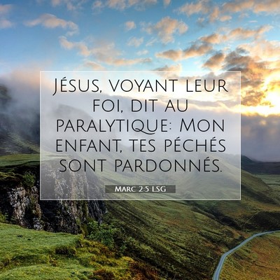 Picture 07 - Marc 2:5 LSG - Jésus, voyant leur foi, dit au paralytique: Mon - Bible Verse Picture