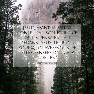 Picture 07 - Marc 2:8 LSG - Jésus, ayant aussitôt connu par son esprit ce - Bible Verse Picture