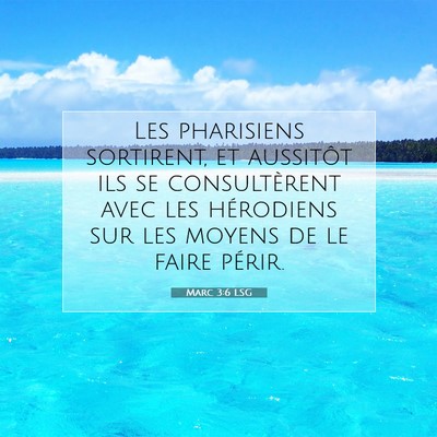 Picture 07 - Marc 3:6 LSG - Les pharisiens sortirent, et aussitôt ils se - Bible Verse Picture
