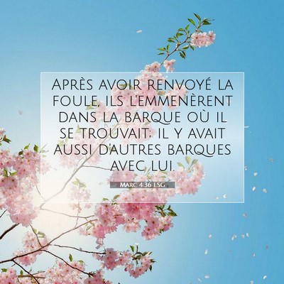 Picture 07 - Marc 4:36 LSG - Après avoir renvoyé la foule, ils l'emmenèrent - Bible Verse Picture